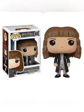 Funko Hermione Granger Vinyl Figure - Brown Hair, Black Robe, Gray Dress